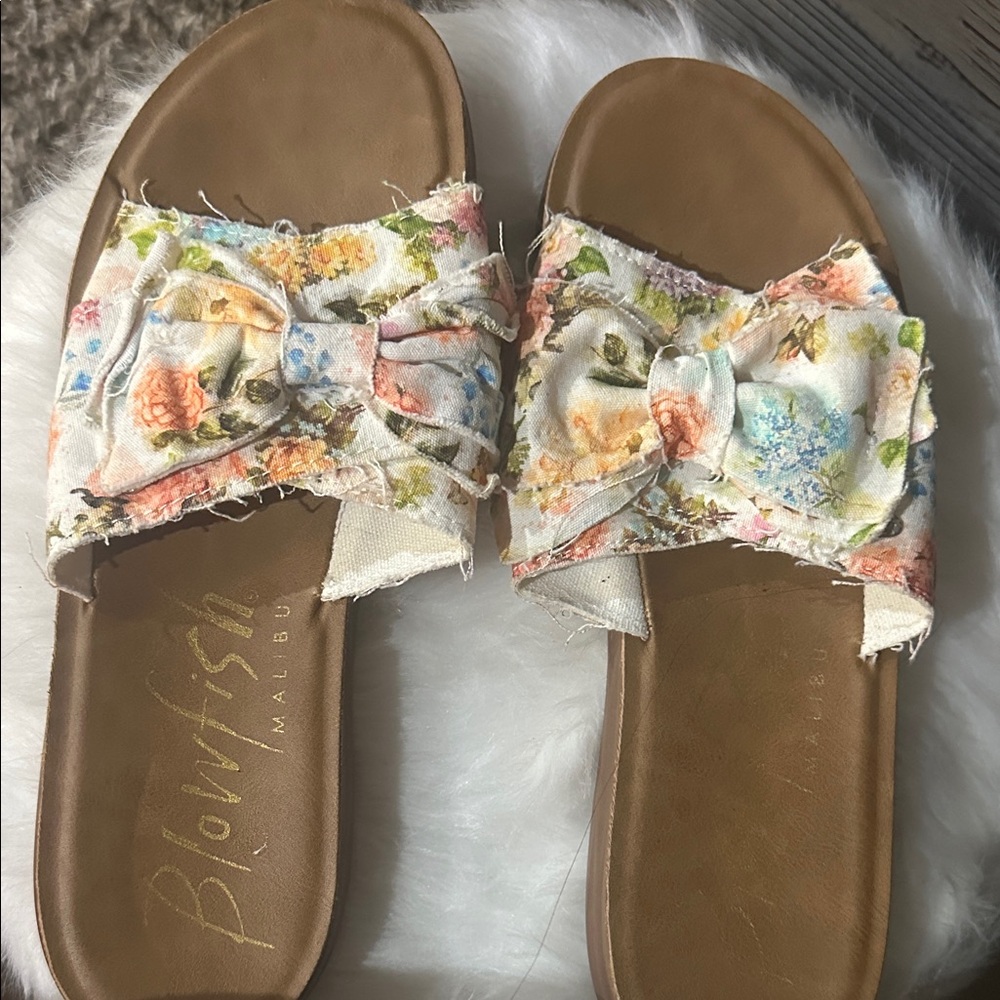 Blowfish Women's Floral Bow Sandals - Brown and Multi-Color